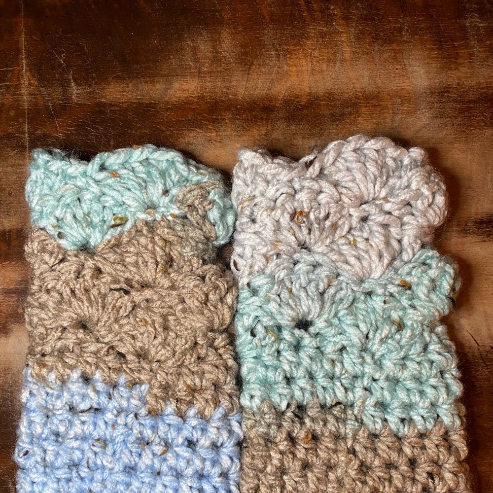 Crochet Fingerless Wrist Warmers Texting Gloves BL